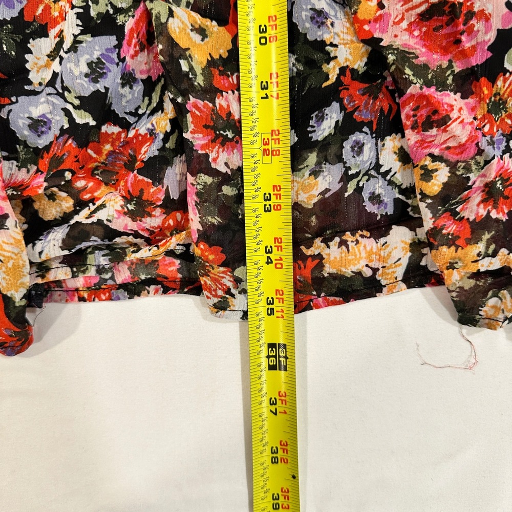 BaeVely Floral Babydoll Dress 3XL Womens Multi Color Chiffon Tiered Mini - Picture 8 of 8